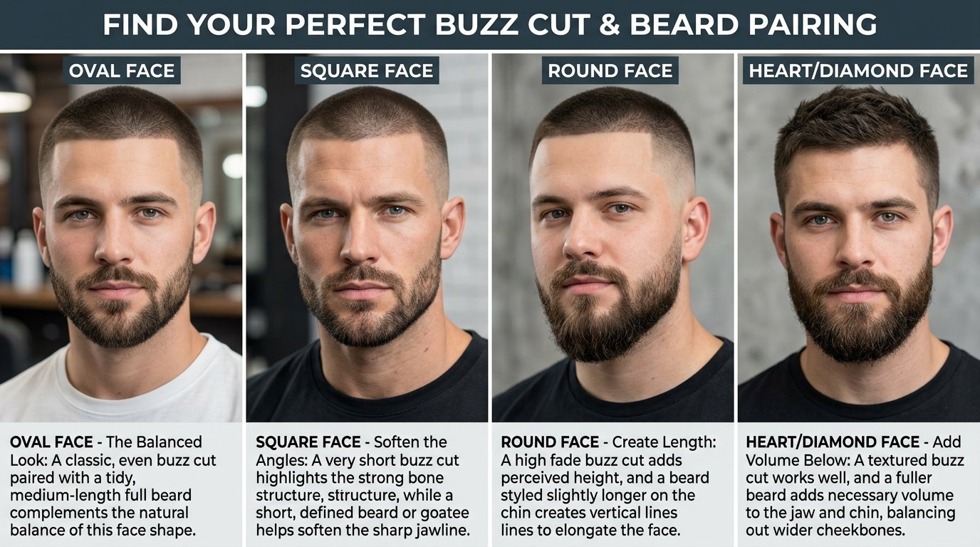 men beard with buzz cut ideas
