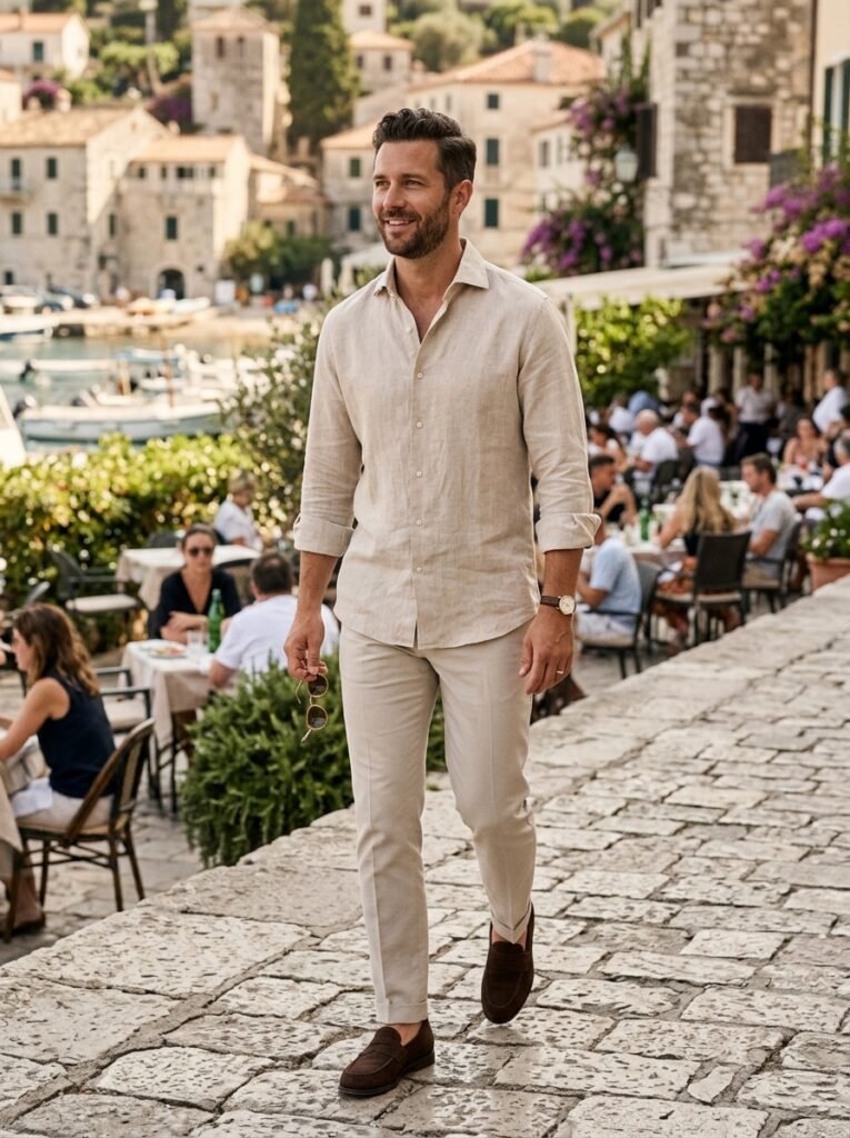classy linen men outfit