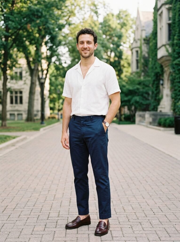 white shirt outfit men