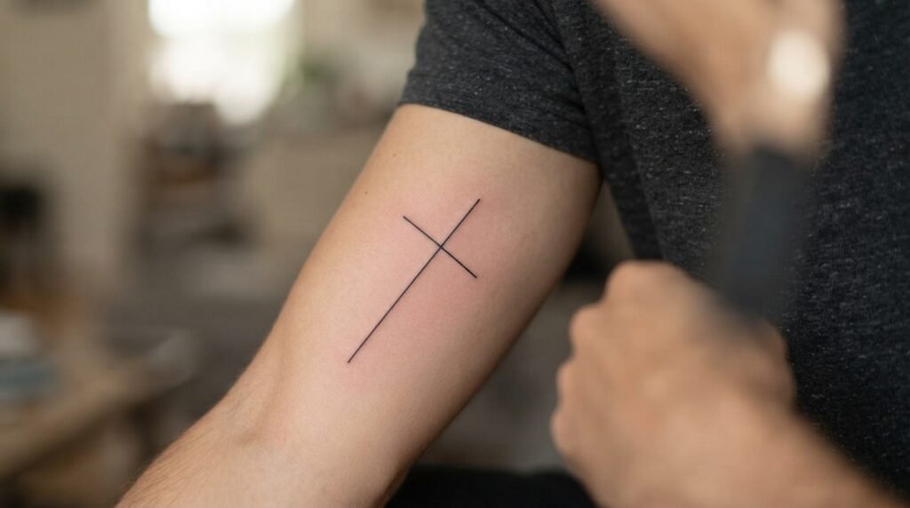 Simple Cross Tattoo