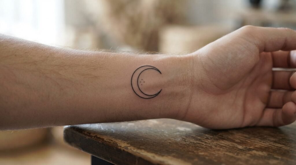 Minimal Moon Tattoo