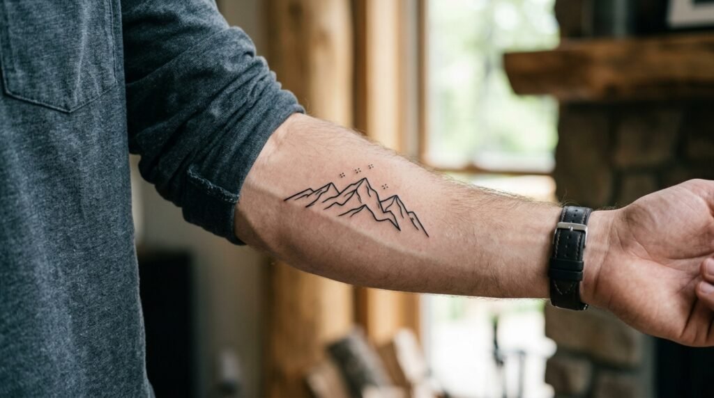 Minimal Mountain Tattoo