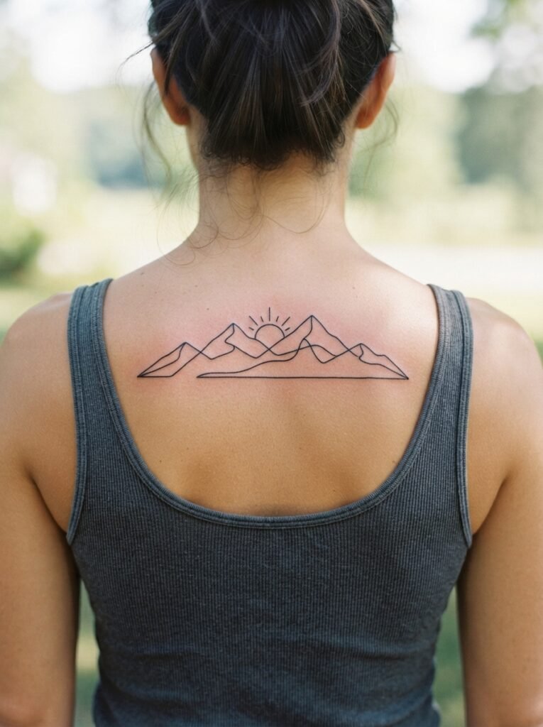 simple upper back tattoo