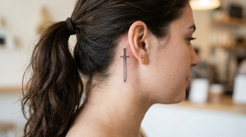Minimal Sword Tattoo