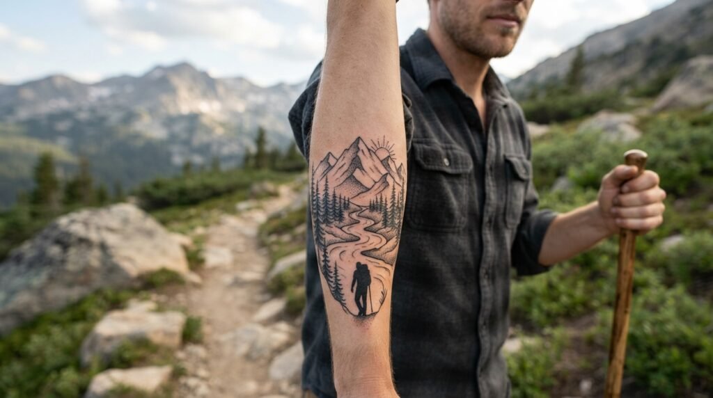 Mountain Forearm Tattoo