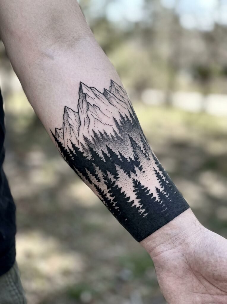 nature lower arm tattoo