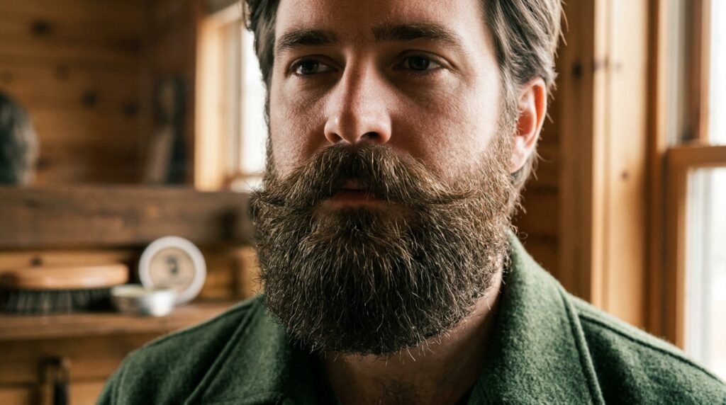 heavy mustache beard
