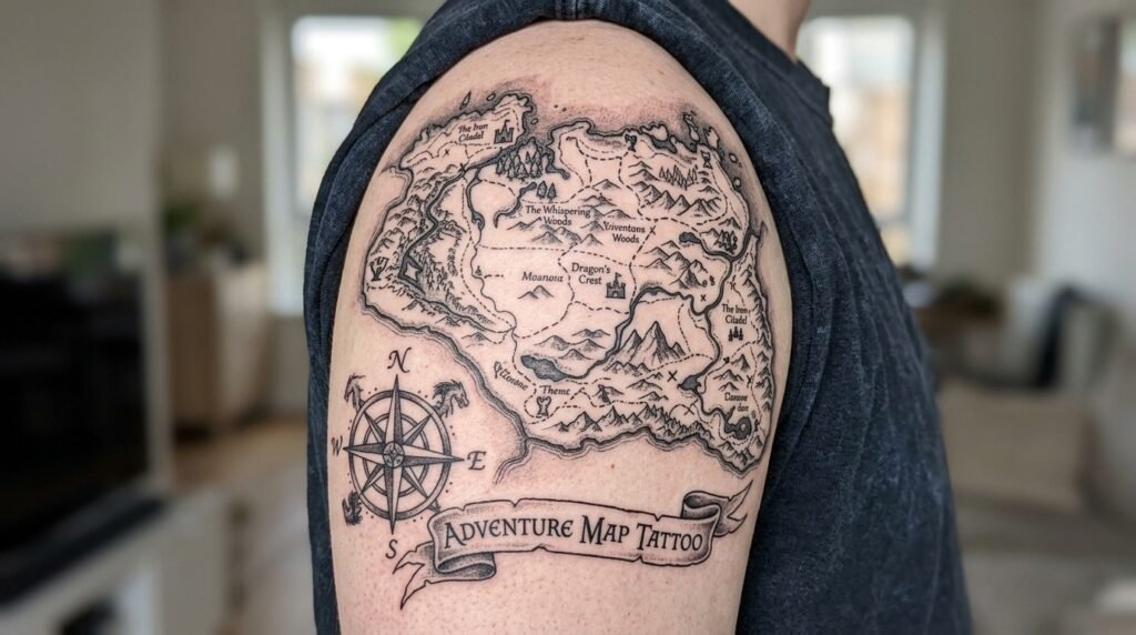 Adventure Map Tattoo