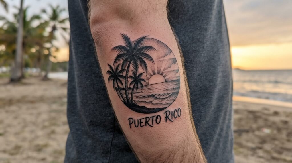 Puerto Rico Palm Tattoo