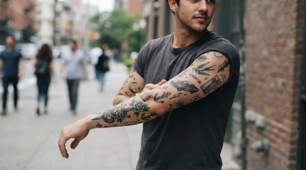 Patchwork Arm Tattoos