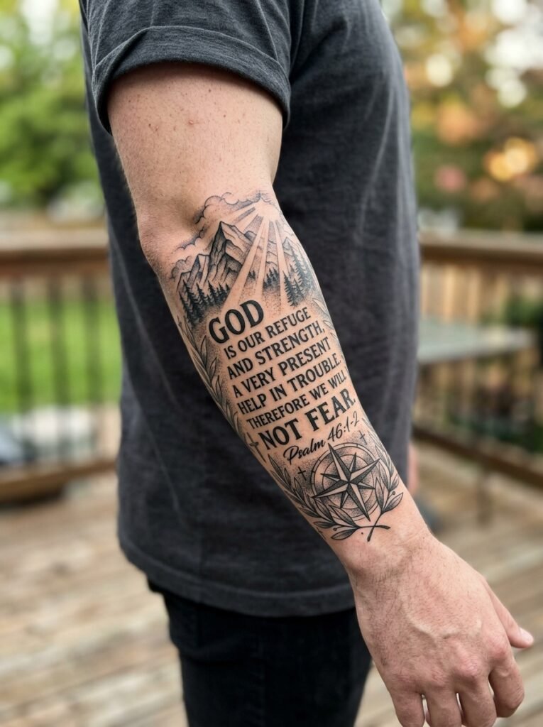 forearm half sleeve bible verse