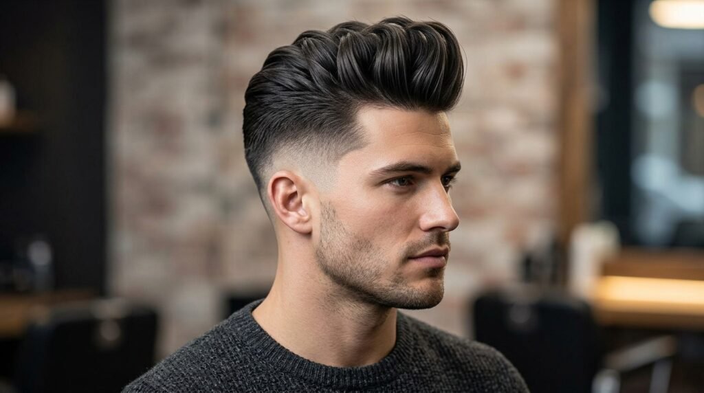 high fade pompadour