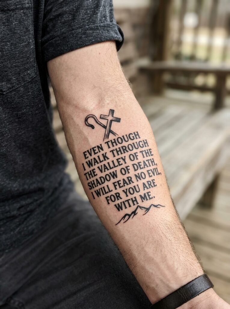 Psalm 23 tattoo for men