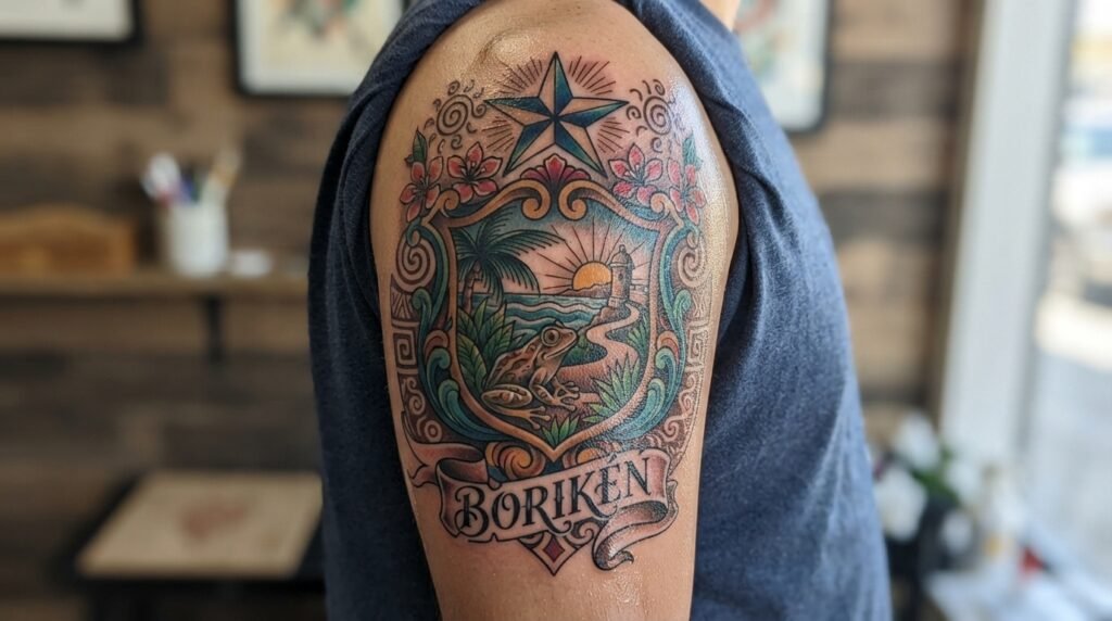 Puerto Rico Crest Tattoo