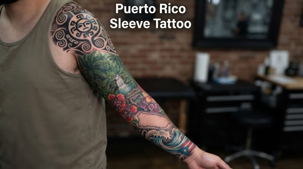 Puerto Rico Sleeve Tattoo