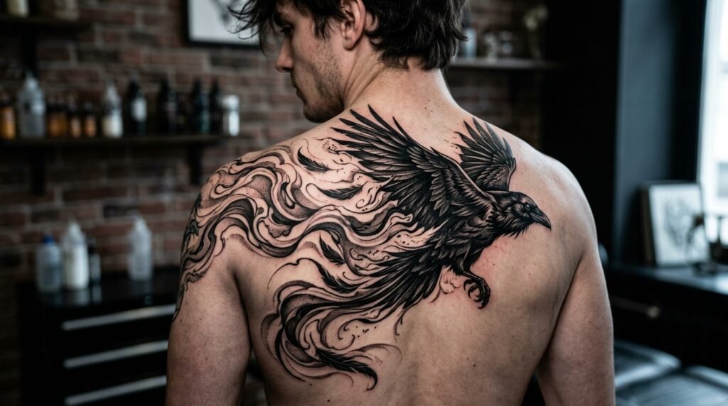 Raven Smoke Tattoo