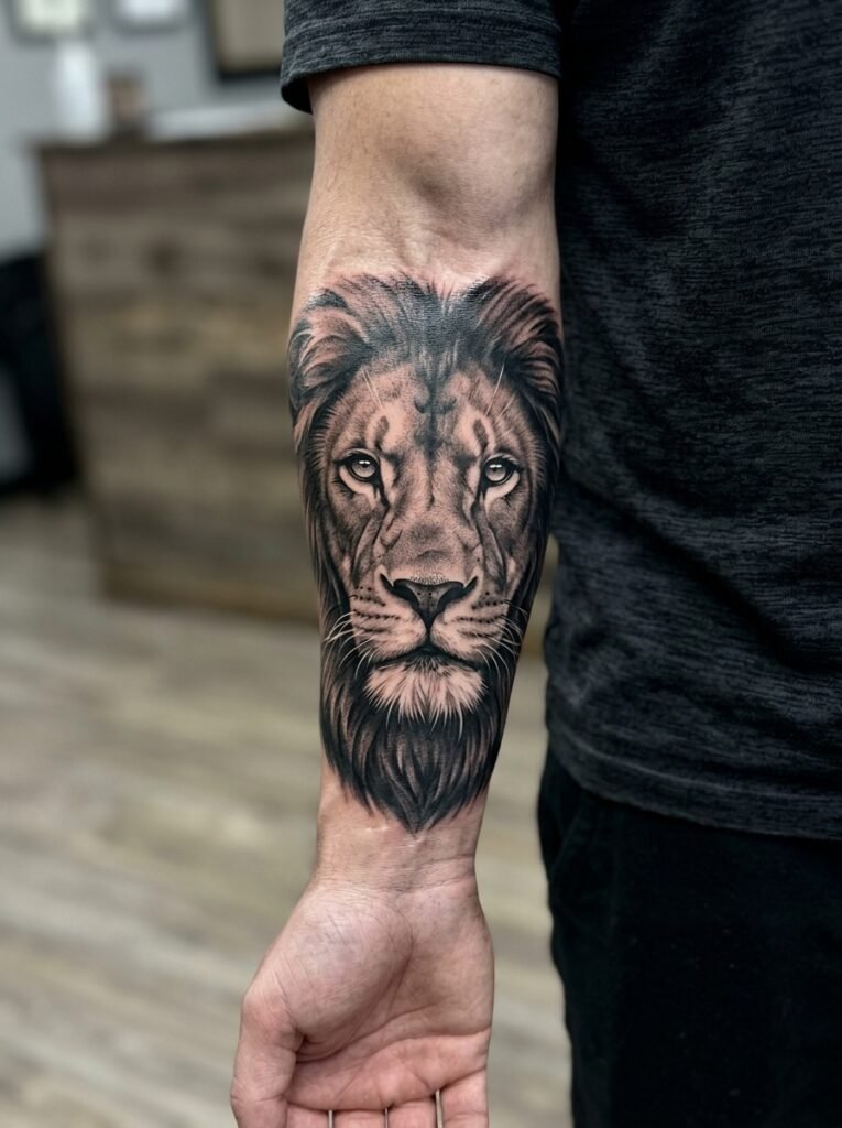 realistic lower arm tattoo