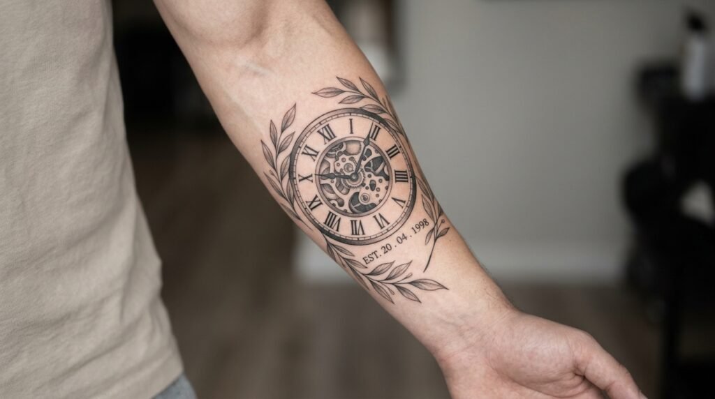 birth date sleeve tattoo