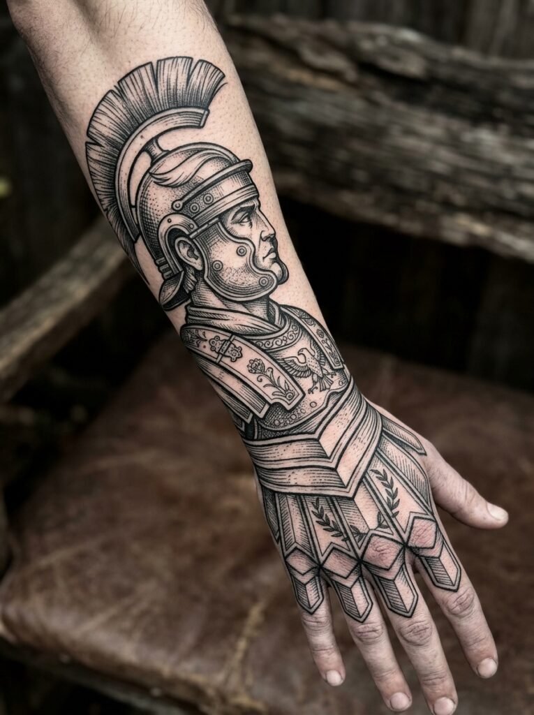 forearm and hand tattoo design