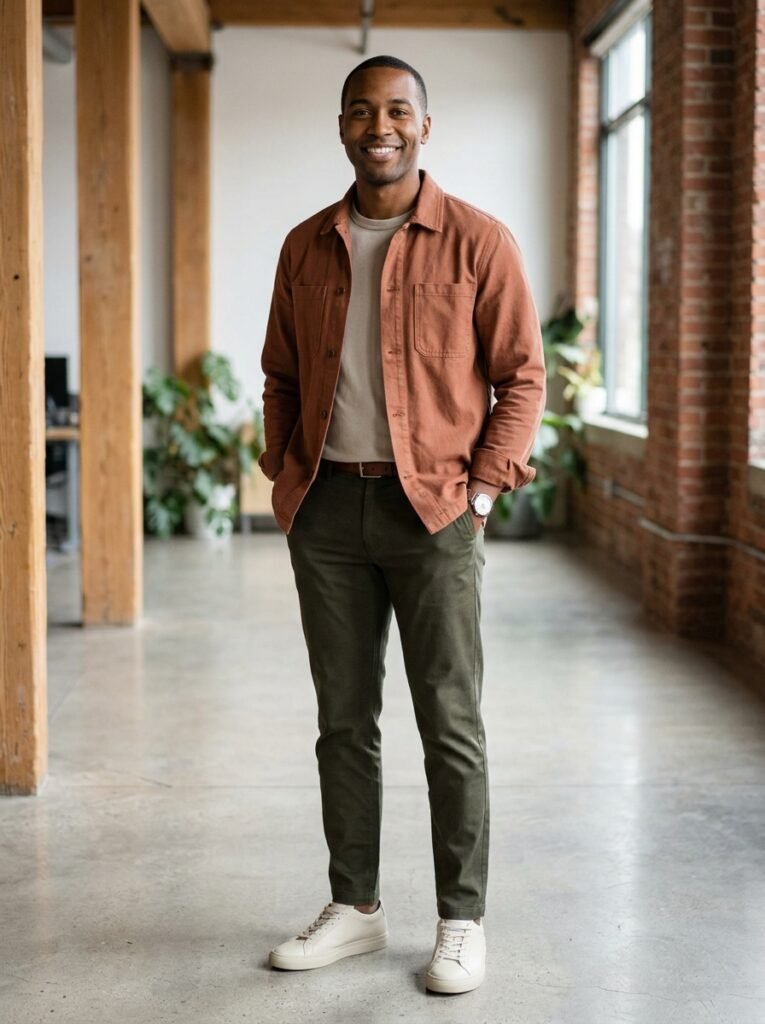 rust outfit for brown skin