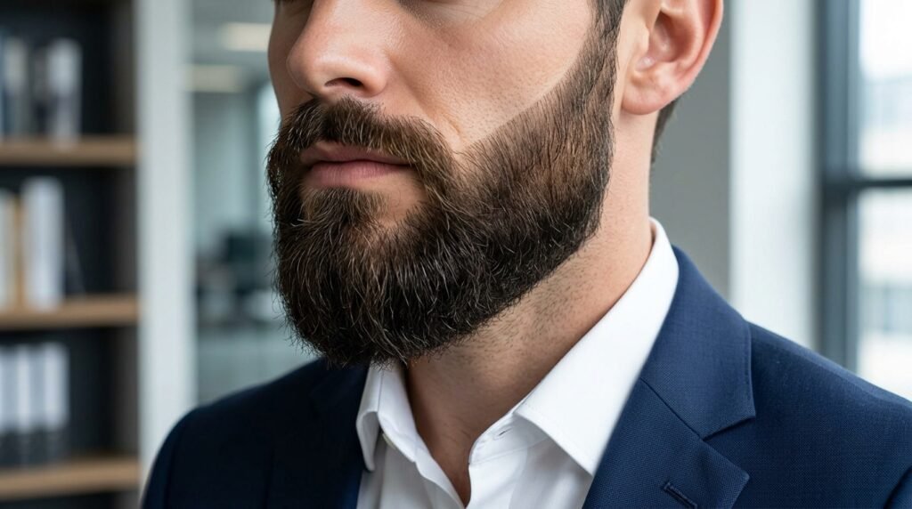 sculpted long beard