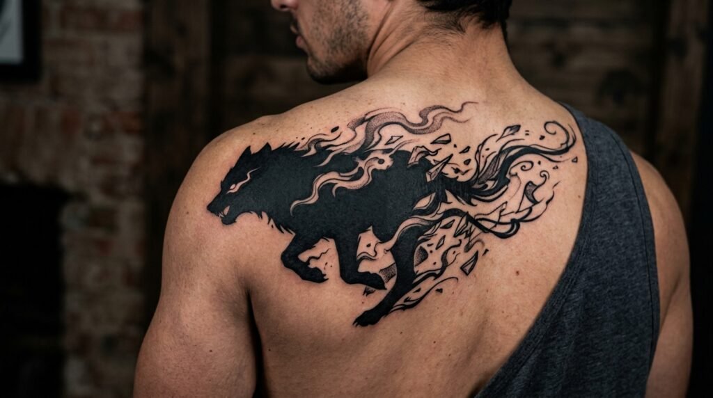 Shadow Wolf Tattoo
