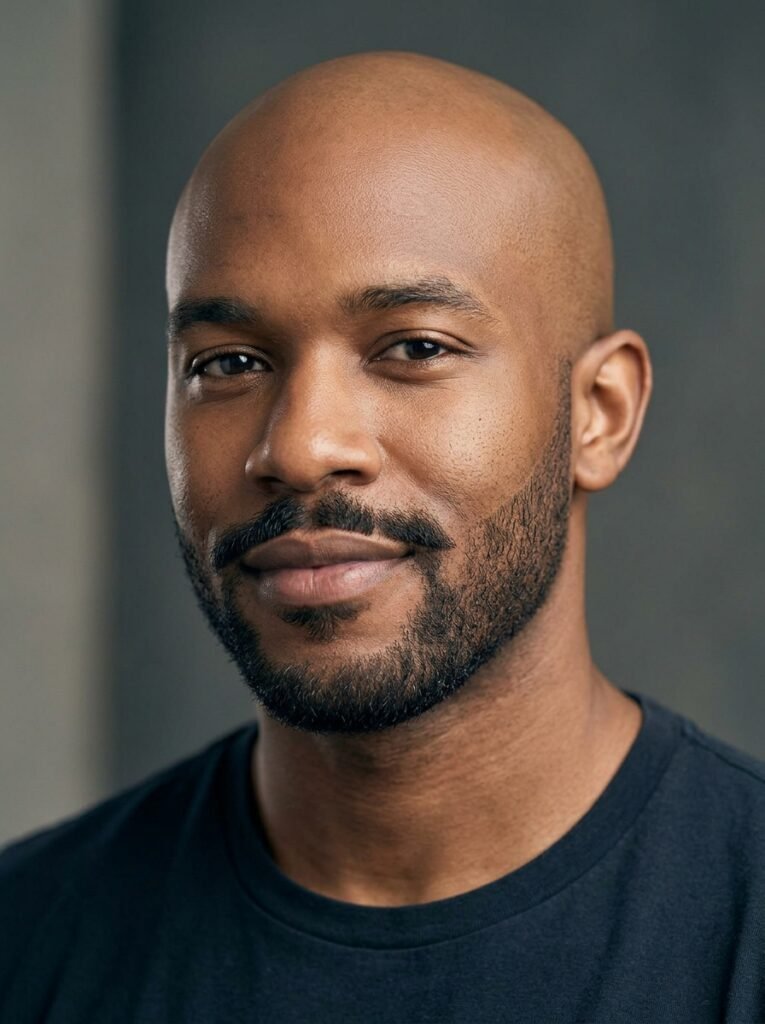 black men beard styles with bald head