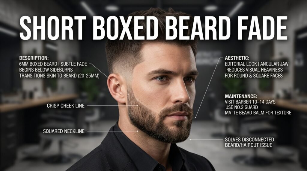 short boxed beard fade