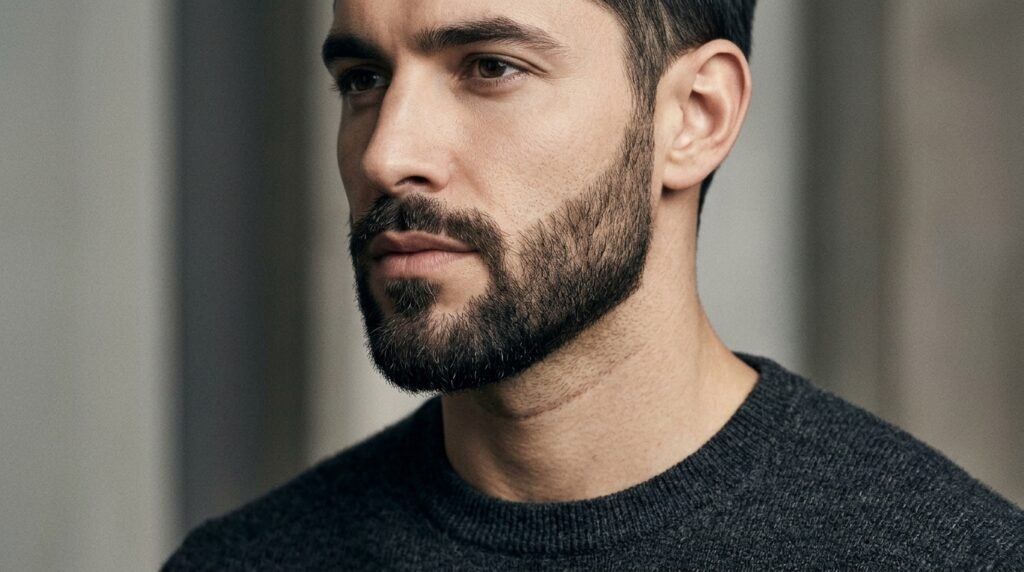 angular trimmed beard