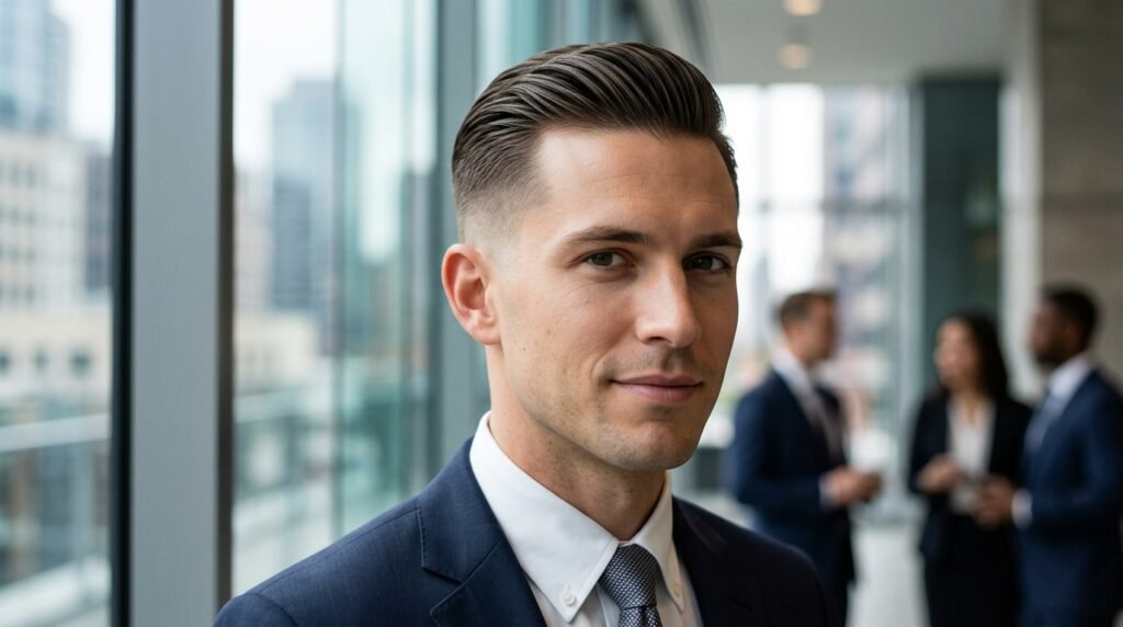 short slick back fade