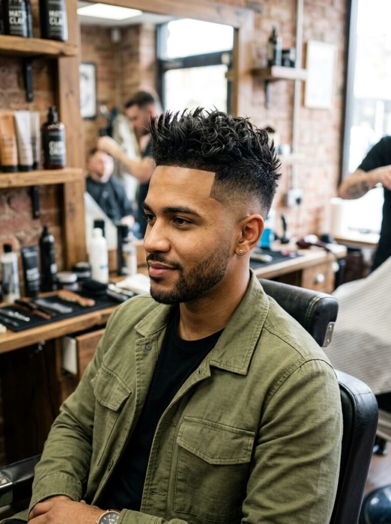 high fade spiky quiff