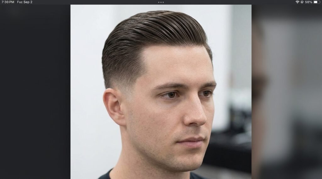 taper fade slicked back
