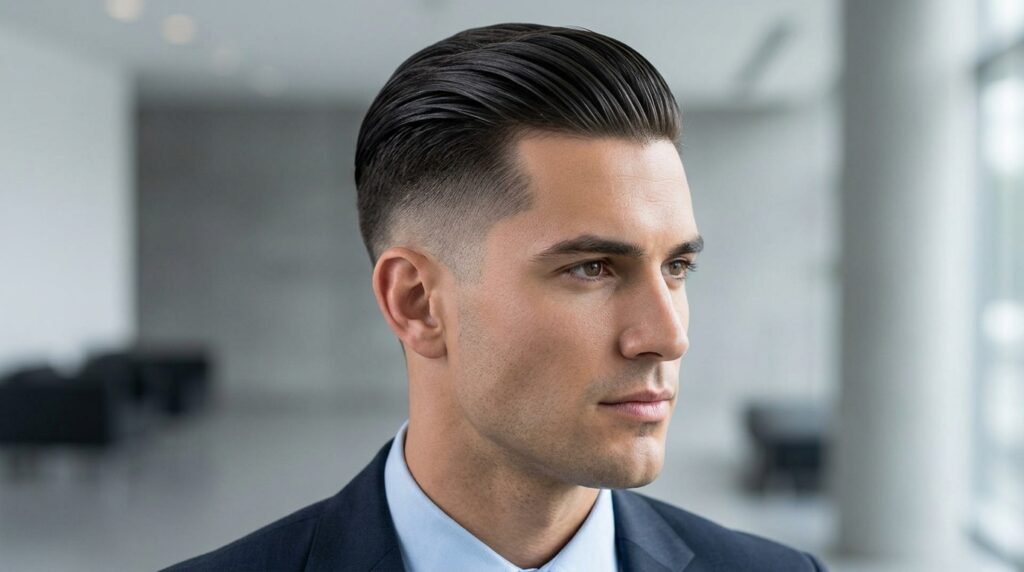 slicked back undercut men