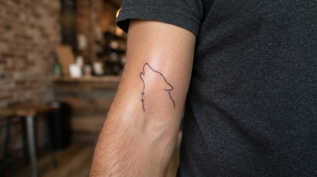 Minimal Wolf Tattoo