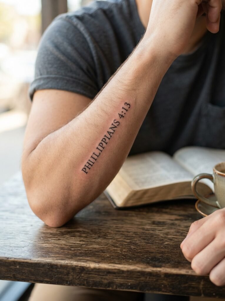 small scripture reference tattoo