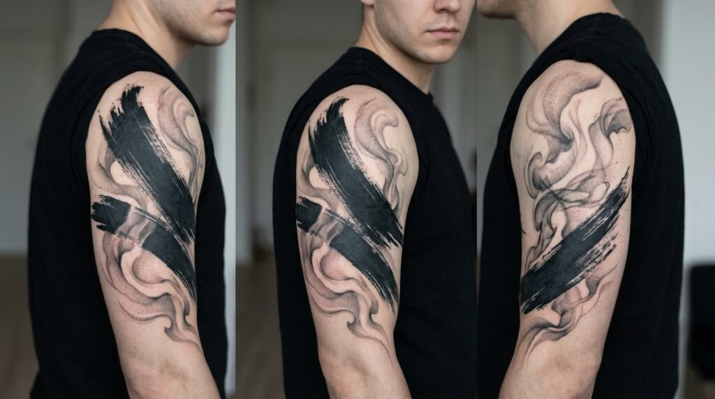 abstract half sleeve tattoo