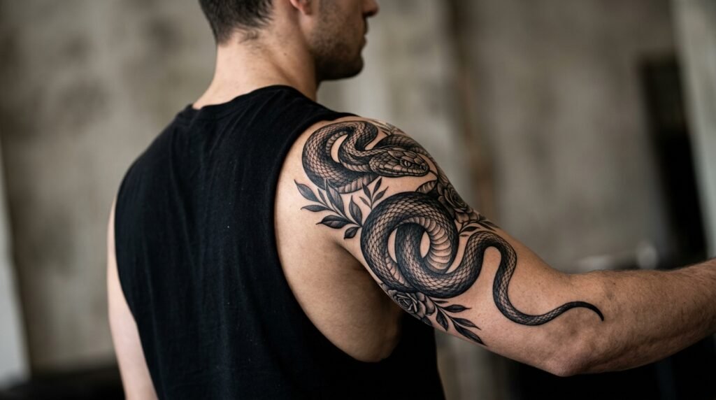 Snake Shoulder Tattoo