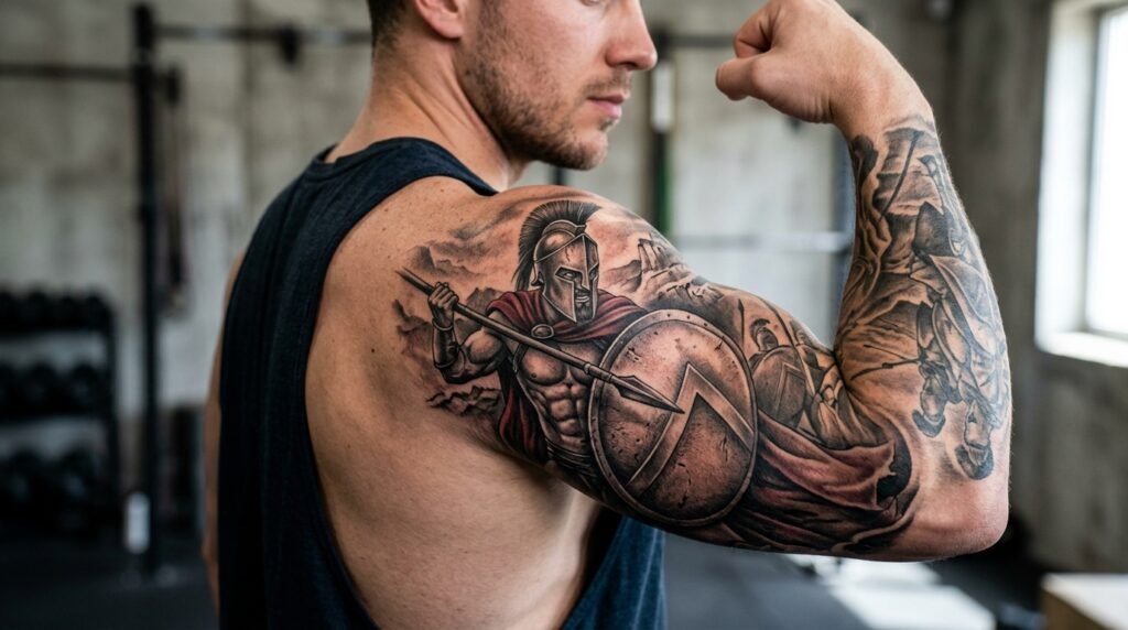 Spartan Shoulder Tattoo