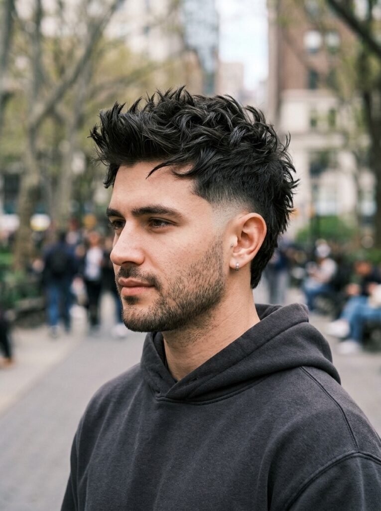 burst fade messy spikes