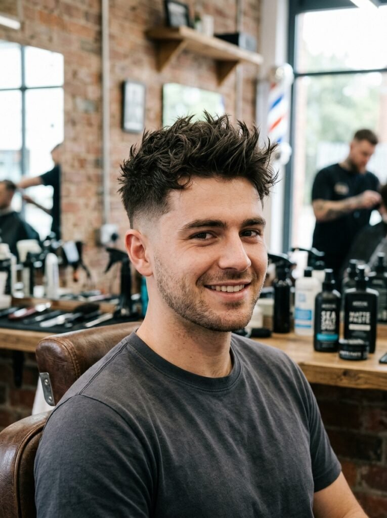 mid fade messy spiky top