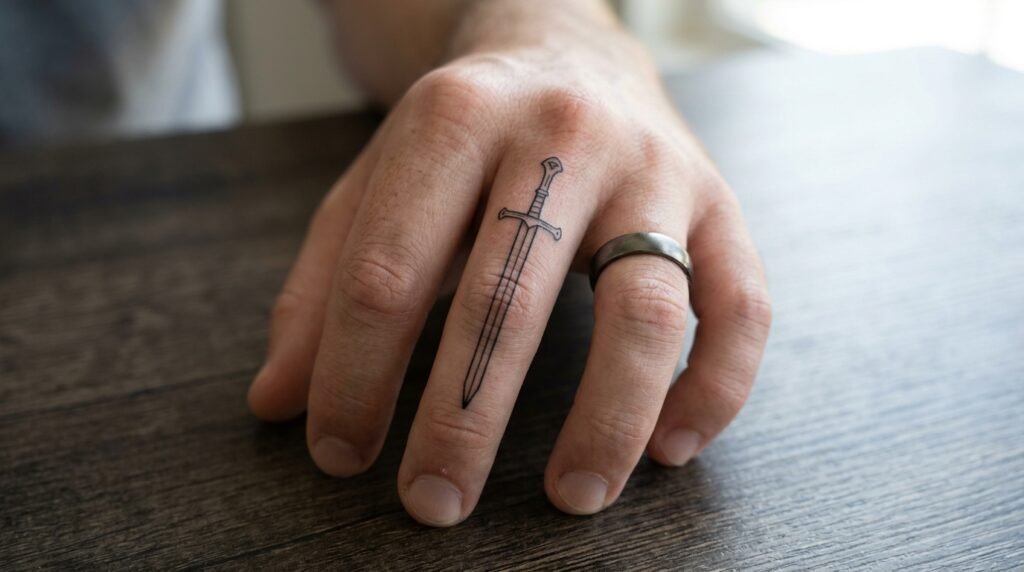  Minimal Sword Tattoo