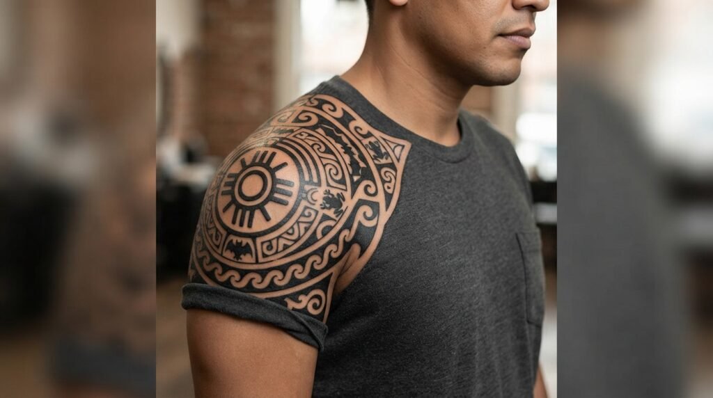 Taino Shoulder Tattoo