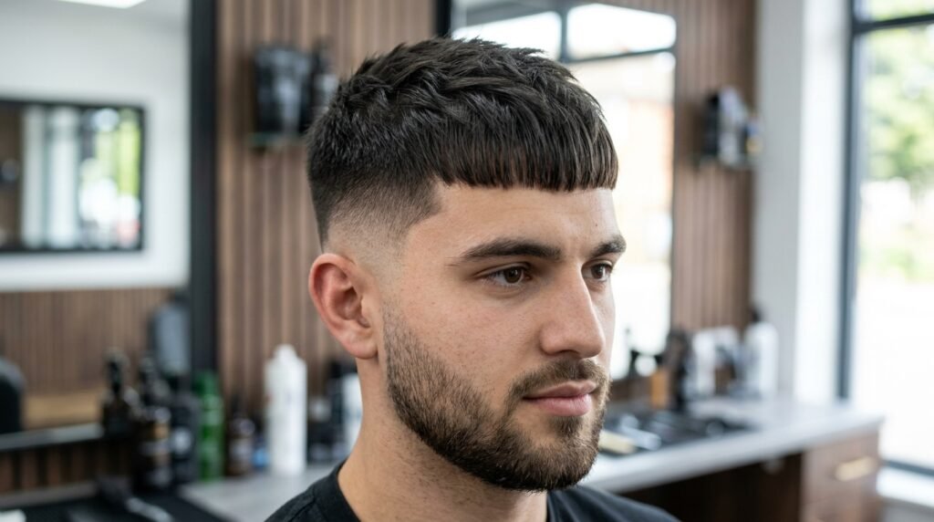 textured caesar mid fade