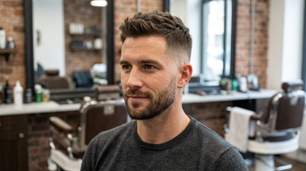 skin fade textured crew cut