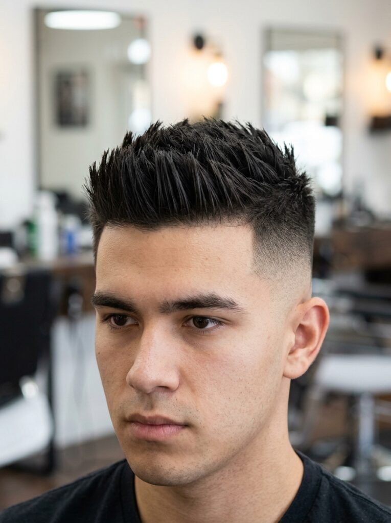 skin fade textured crew cut