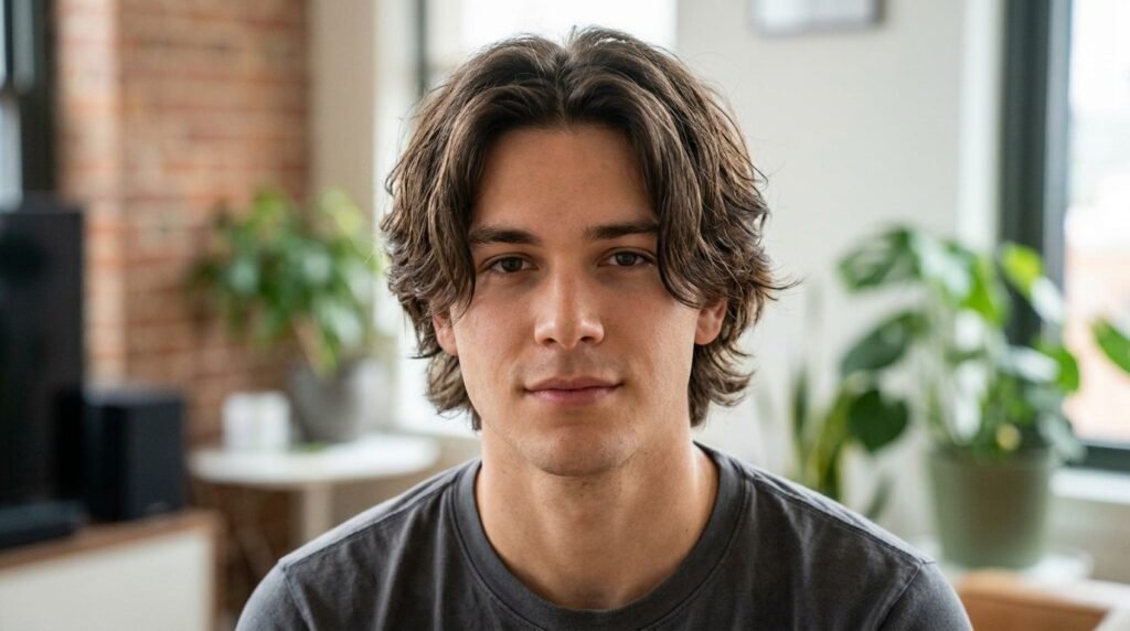textured curtain hairstyle