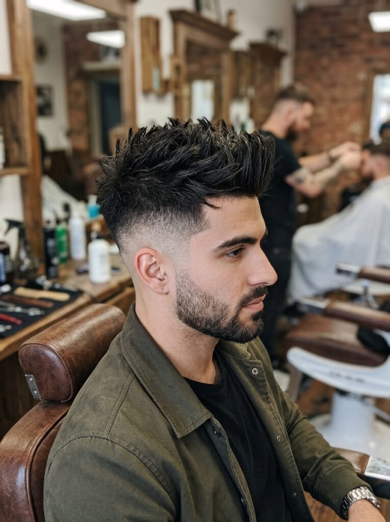 skin fade thick spiky top