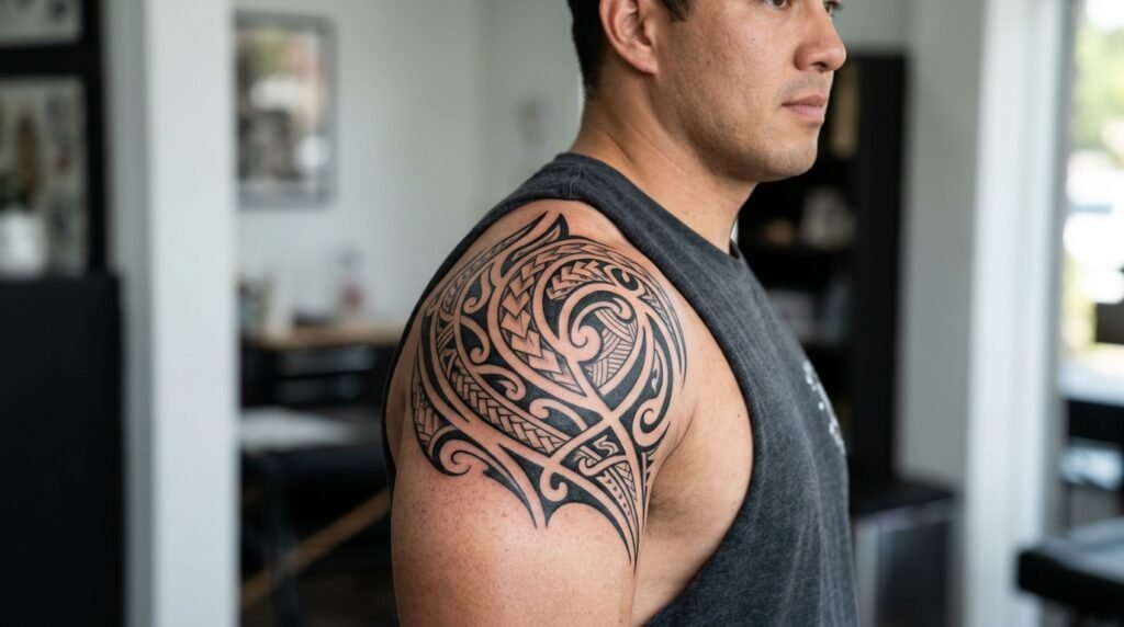 Tribal Shoulder Tattoo