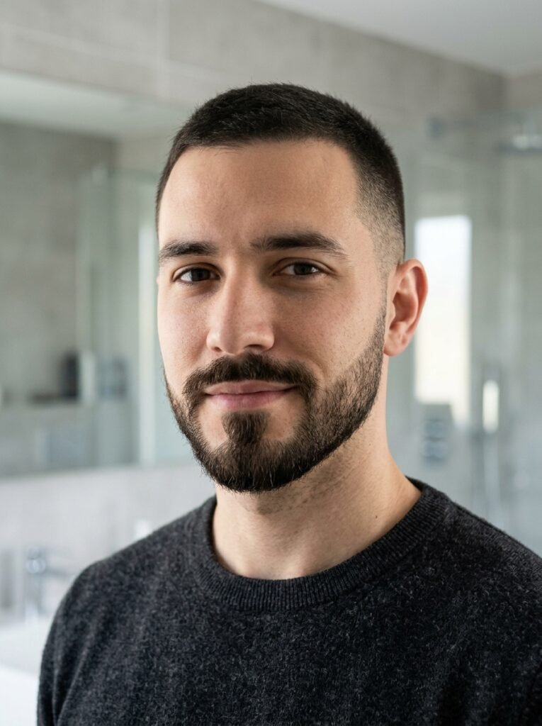 French beard with buzz cut
