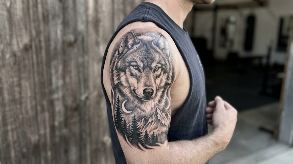 Wolf Shoulder Tattoo